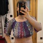 Crop top z indonezji rękawy 3/4