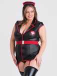 Ролевой латексний костюм медсестри з панчохами Lovehoney 1XL 2 XL Чорн