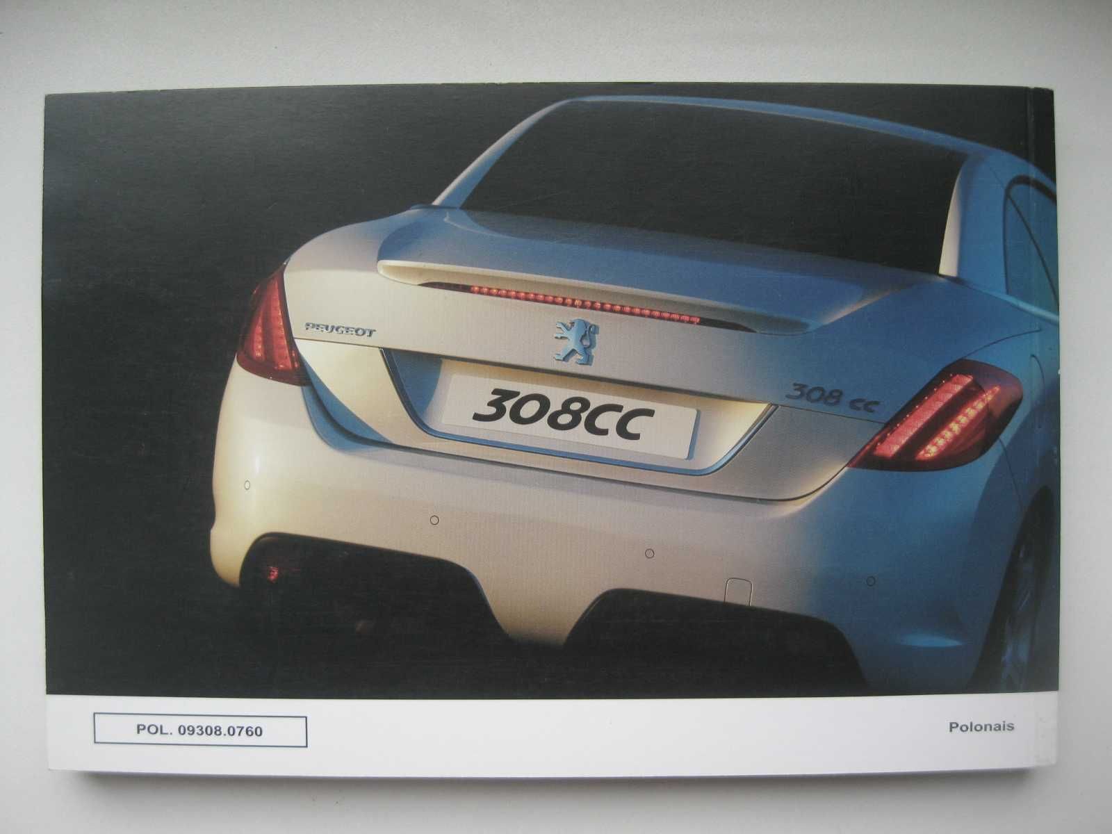 Peugeot 308CC 09-11 Polska instrukcja obsługi kolorowa oryginał