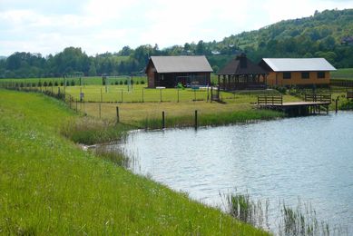 Klimatyzowany domek letniskowy ze stawem - Bieszczady