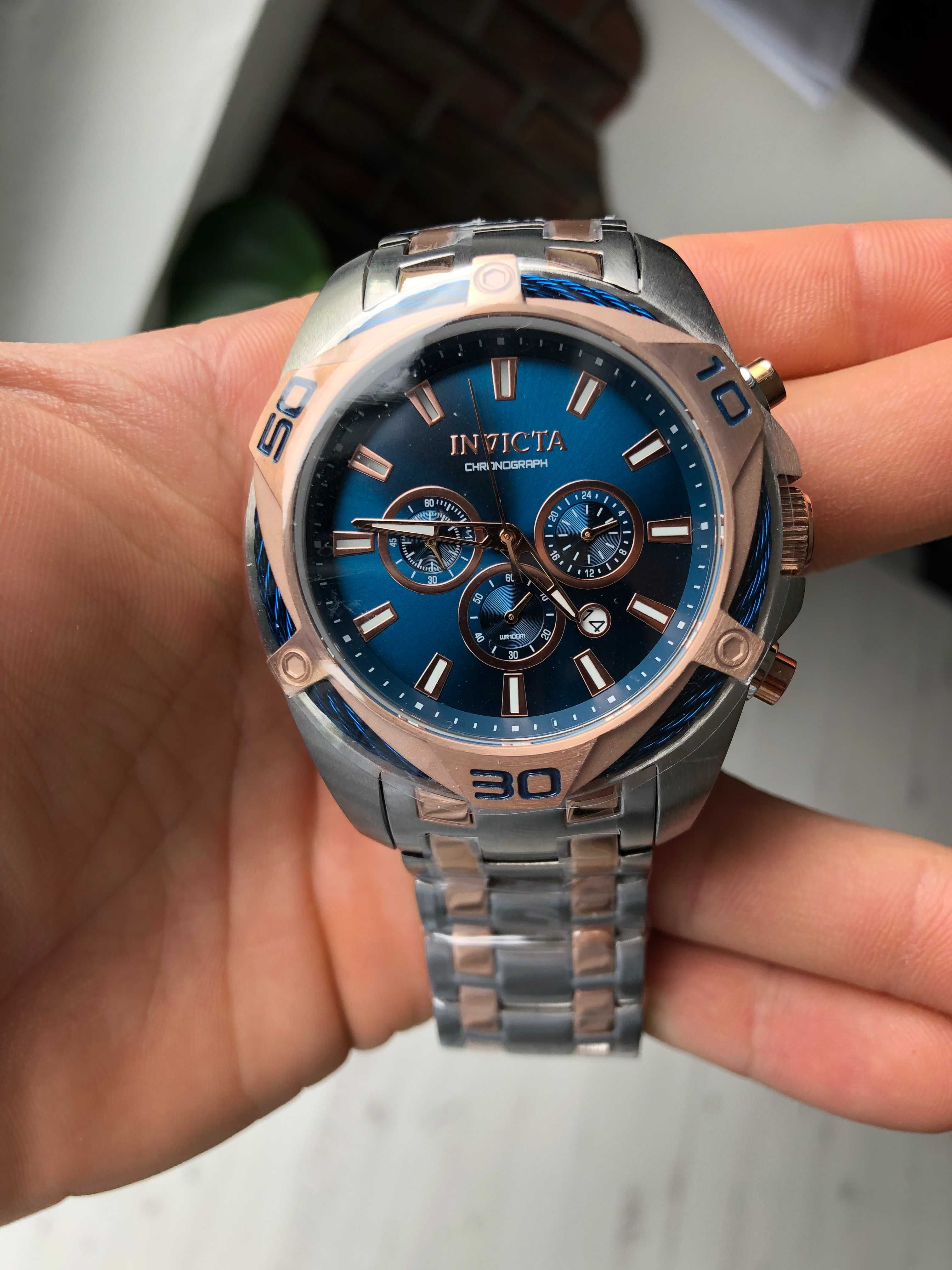 Invicta zegarek męski nr 34133 Bolt Chronograph Quartz Blue Dial