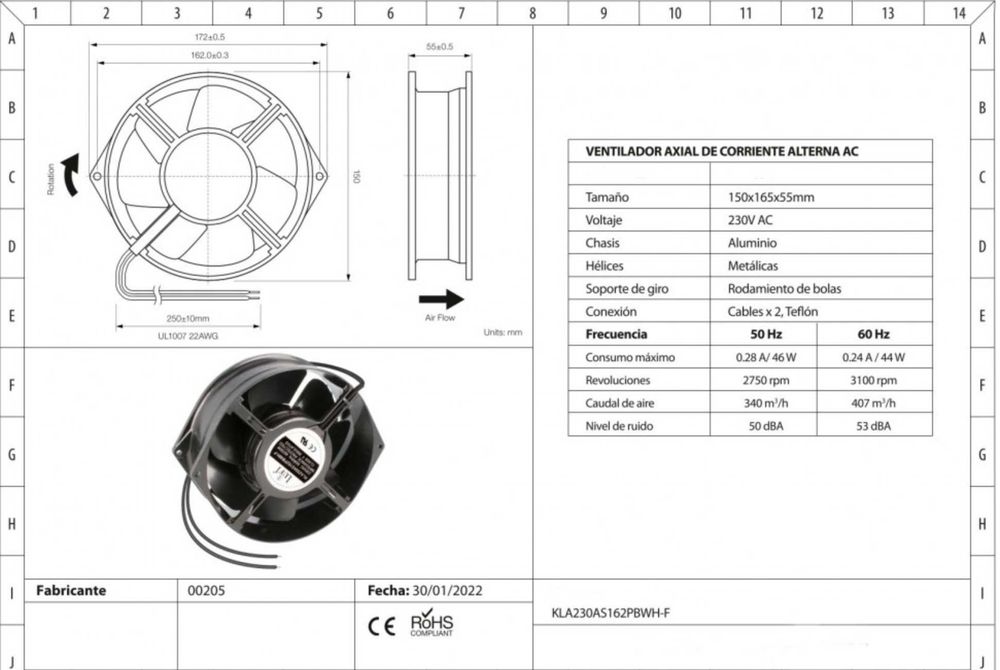 Ventiladores / Ventoinha Metal - Recuperador de Calor 150 mm