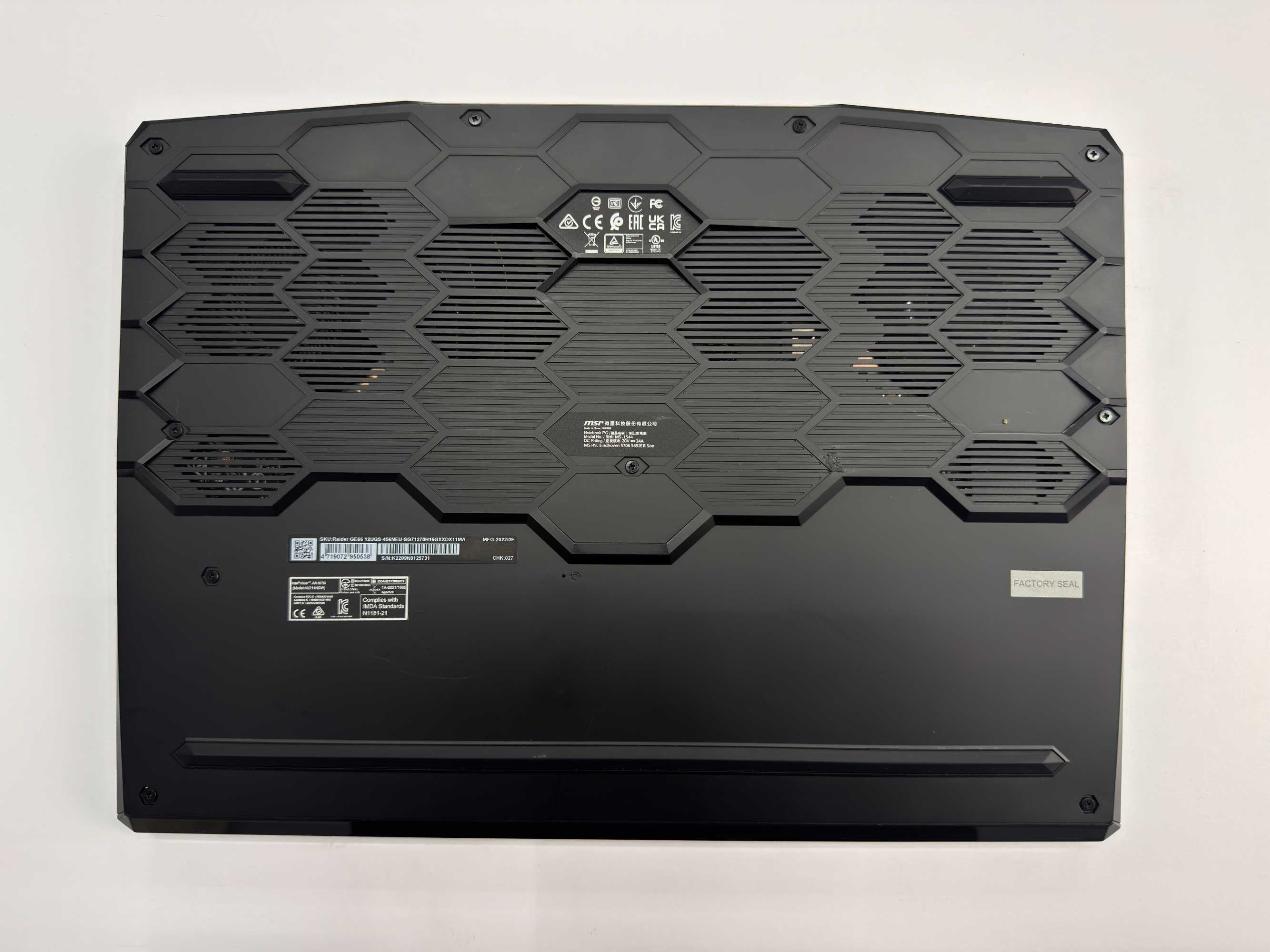 MSI RAIDER 15.6” 360Hz i7-12700H RTX 3070Ti 8Gb 150W 16Gb SSD 1 Tb