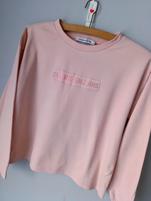 Bluzka z długim rękawem, pudrowy róż, łososiowa, Calvin Klein