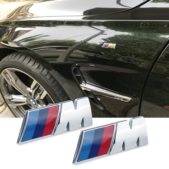 2 emblemas bmw pack M guarda lamas