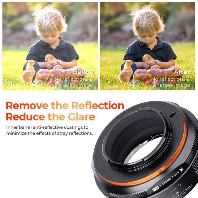 K&F Concept NIK(G)-M4/3 Lens Adapter Ring for Nikon AI F G Lens to M43