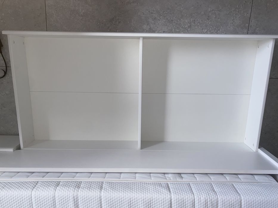Łóżko HEMNES białe 90x200 Ikea jednoosobowe materac szuflady