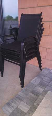 Krzesło czarne ogrodowe 6szt