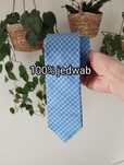 Męski jedwabny krawat 100% silk we wzorki, niebieski, 7,5 cm,
