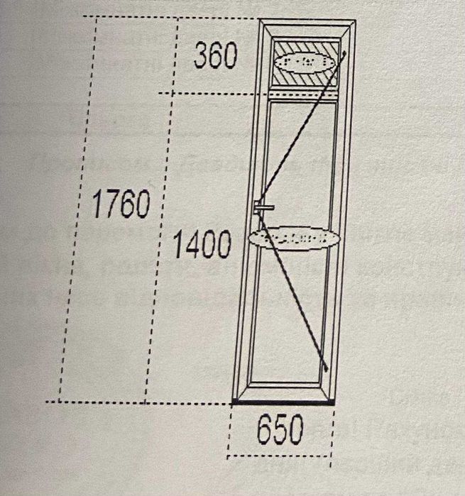Двері в туалет 65х176см