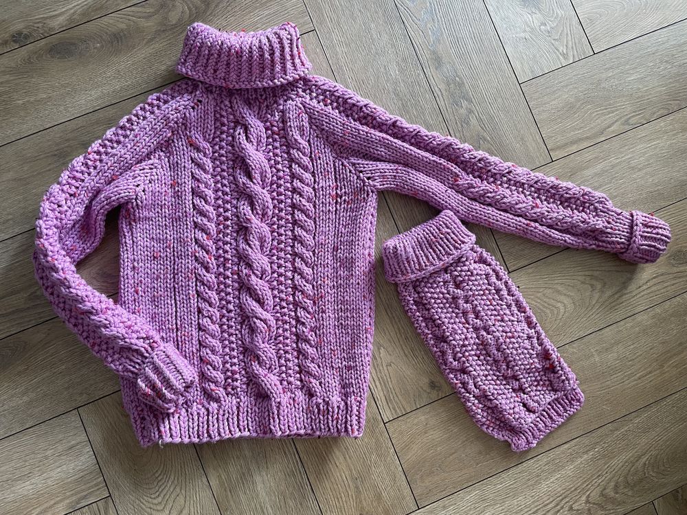 Zestaw ubranko sweter sweterek dla psa hand made czlowiek
