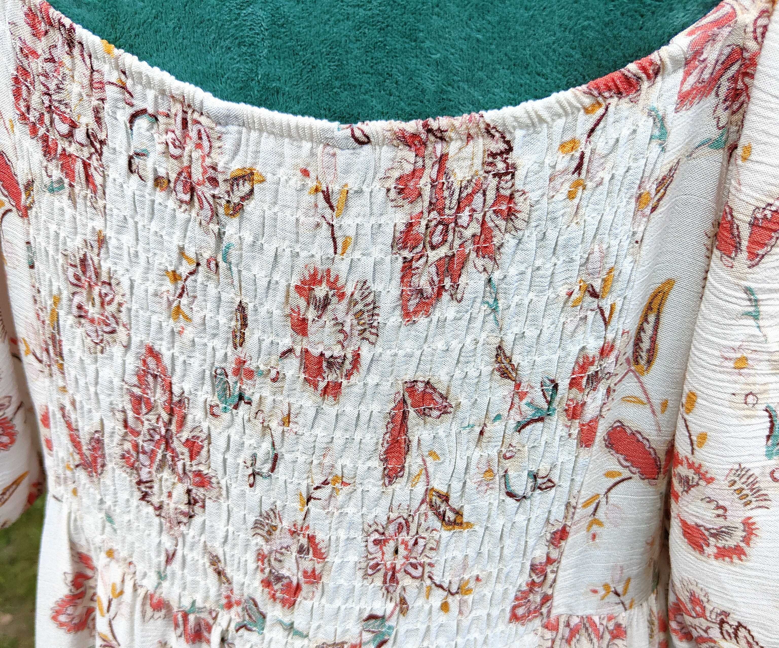 Długa sukienka maxi F&F 48 4XL boho bohemian wiskoza wzór orient