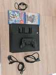 Ps4 500gb, com 1 comando e 2 jogos e suporte para carregar os comandos