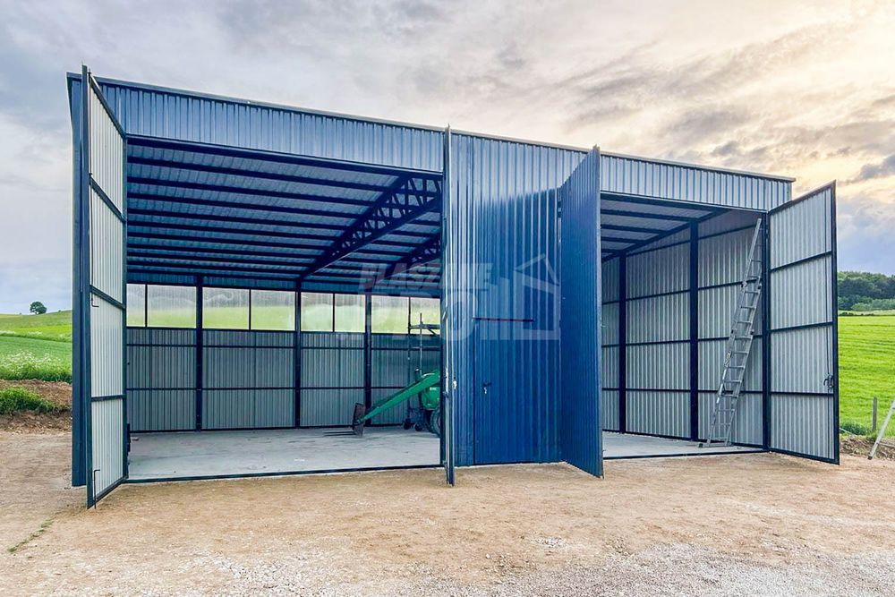 Hala Garaż Blaszany 12-6m 2x Bramy dwuskrzydłowe Antracyt   GP417