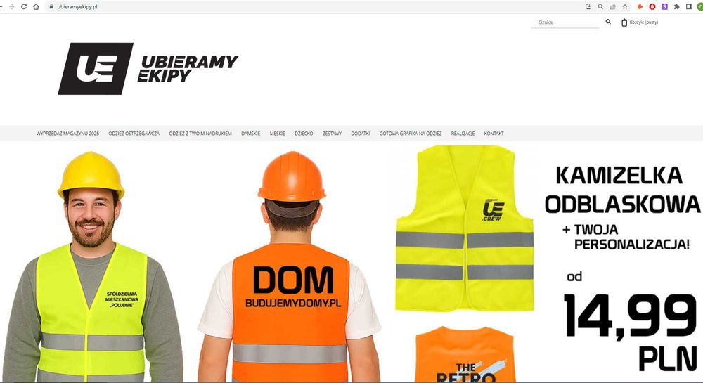 Sprzedaż sklep internetowy UBIERAMYEKIPY.PL biznes firma NA SPRZEDAŻ