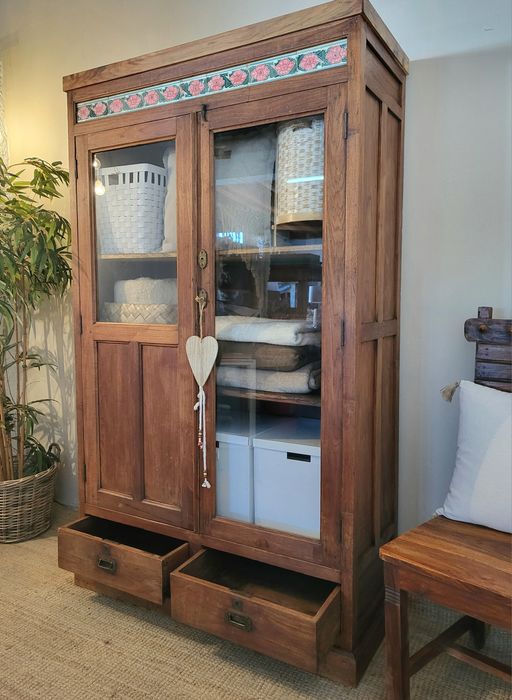 armario, estante, vitrine, cristaleira, louceiro, indiano, rustico
