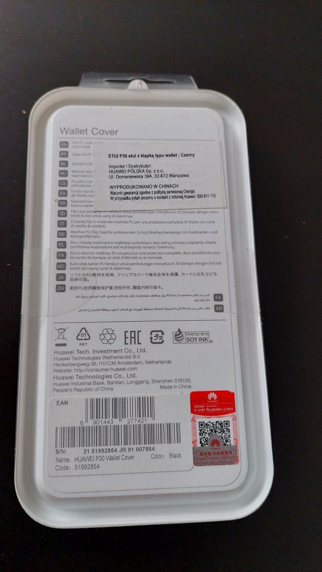 Orginalne Etui Wallet Cover Huawei P30