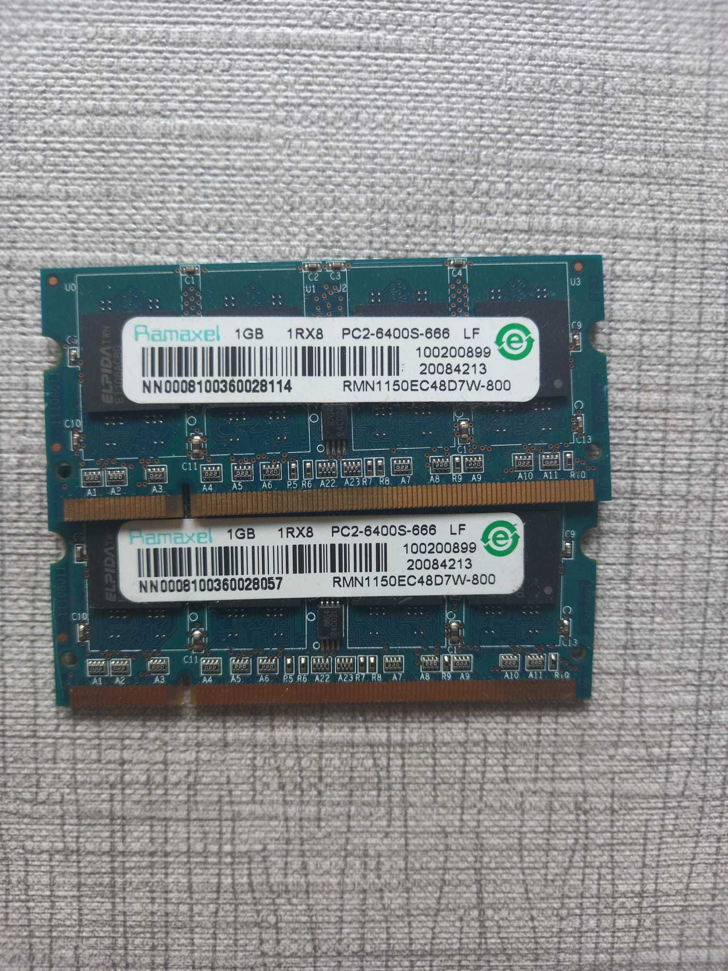 Pamięć RAM Ramaxel 2X DDR2 1GB 1rx8 PC2-6400U-666 LF