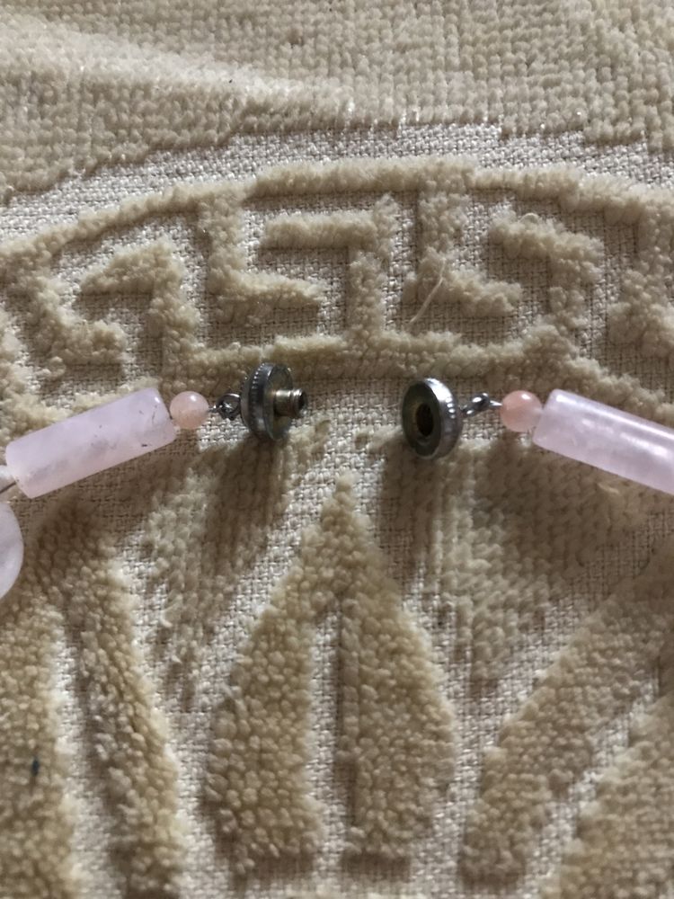 Вінтажне намисто з рожевого кварцу