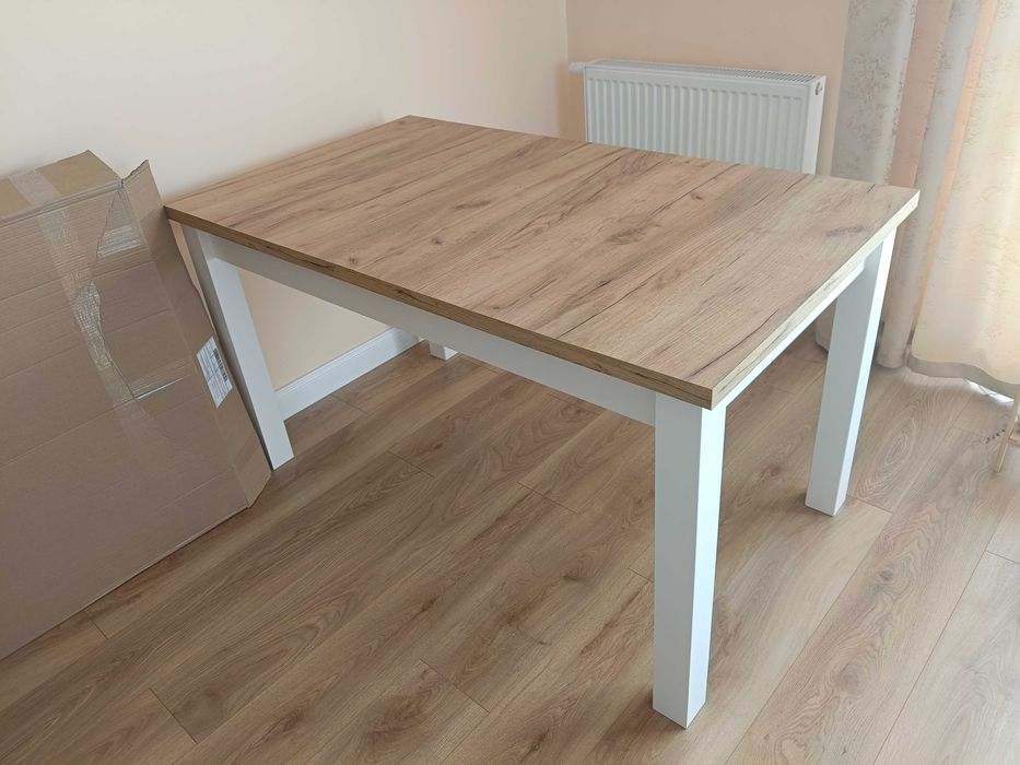 Stół rozkładany 140x80 dąb, biały