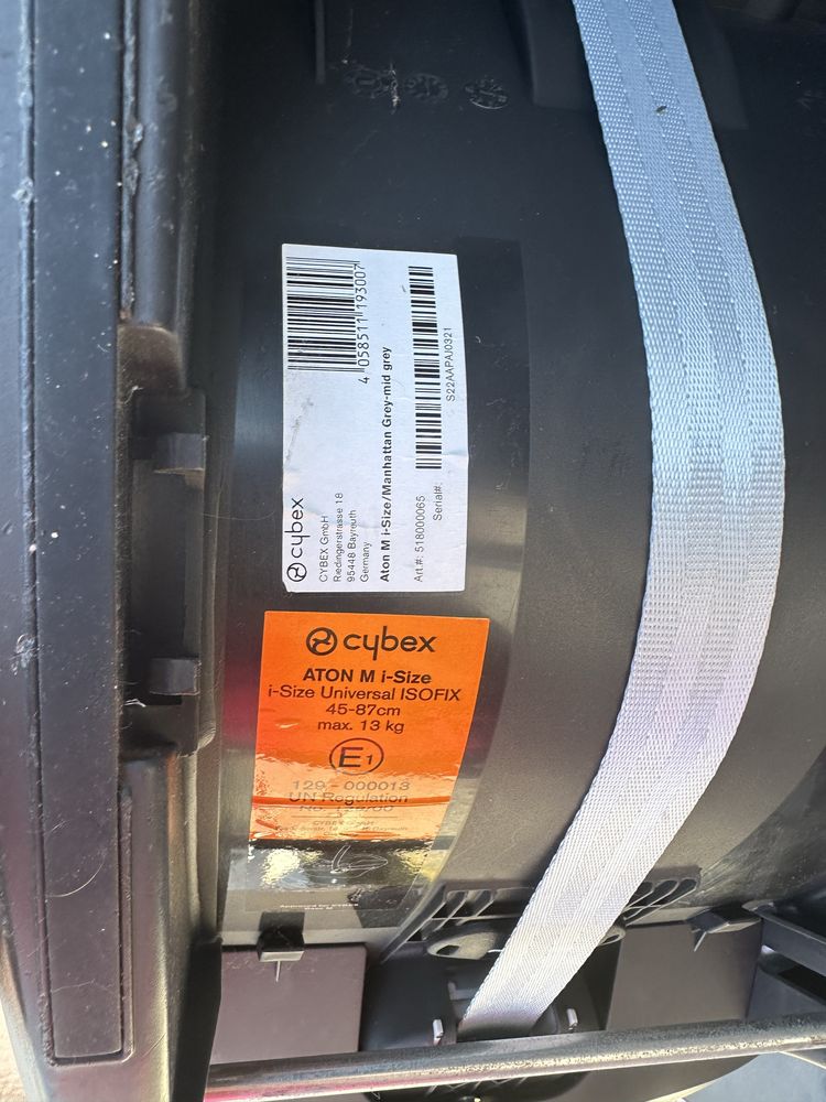 Fotelik samochodowy isofix 0-13  z baza Nosidełko cybex aton m i-size