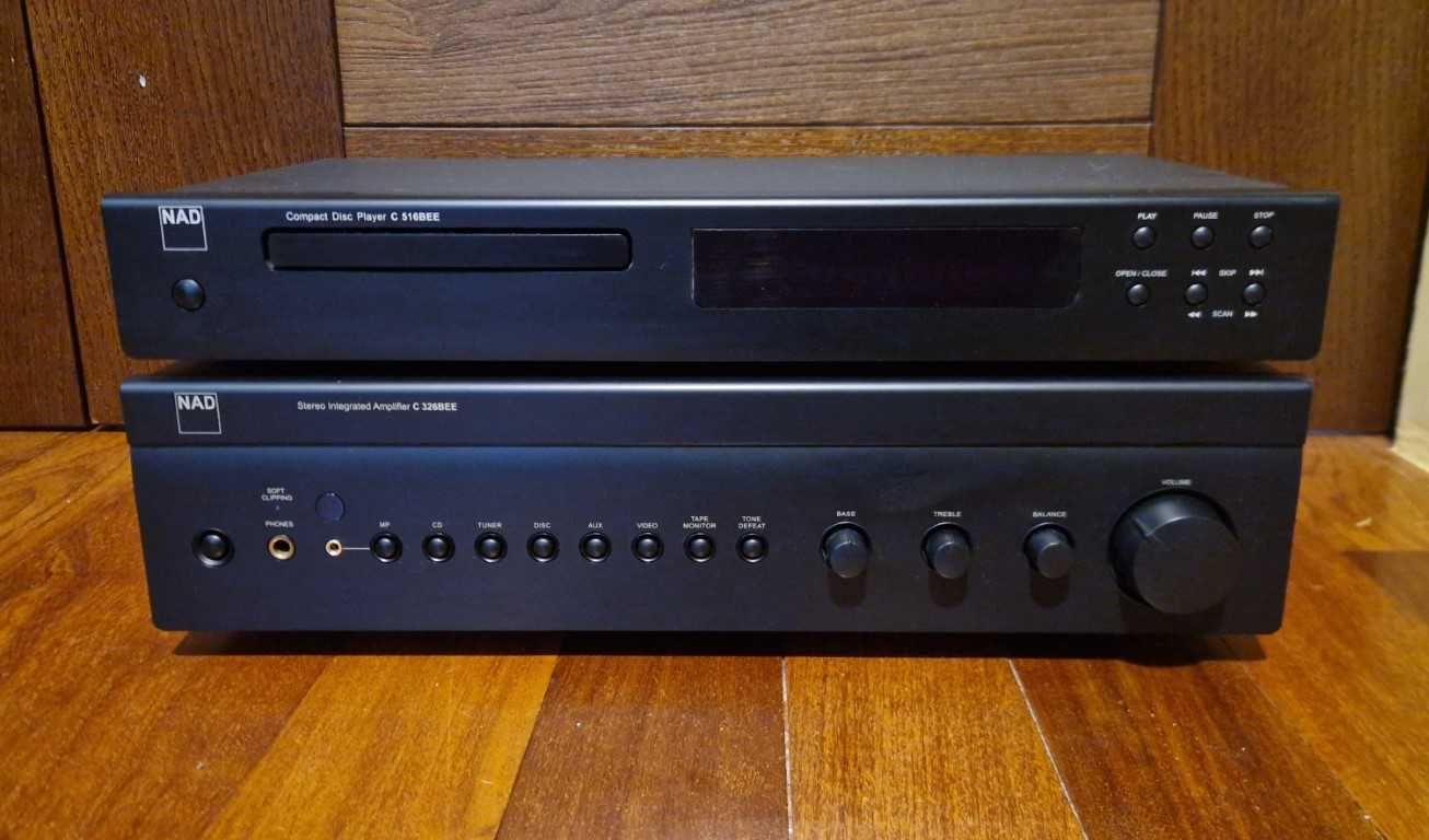 Zestaw wzmacniacz NAD C326BEE + odtwarzacz cd NAD C516BEE - IDEALNY