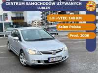 Honda Civic 1.8 i VTEC 140 KM Salon Polska Serwis Zadbany