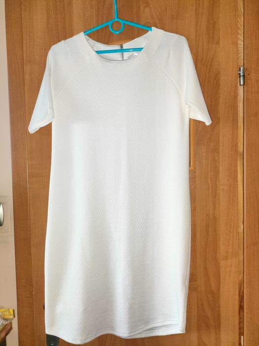 Sukienka tunika luźna ciążowa ecru elastyczna 36