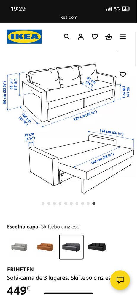 Sofa cama Ikea bege