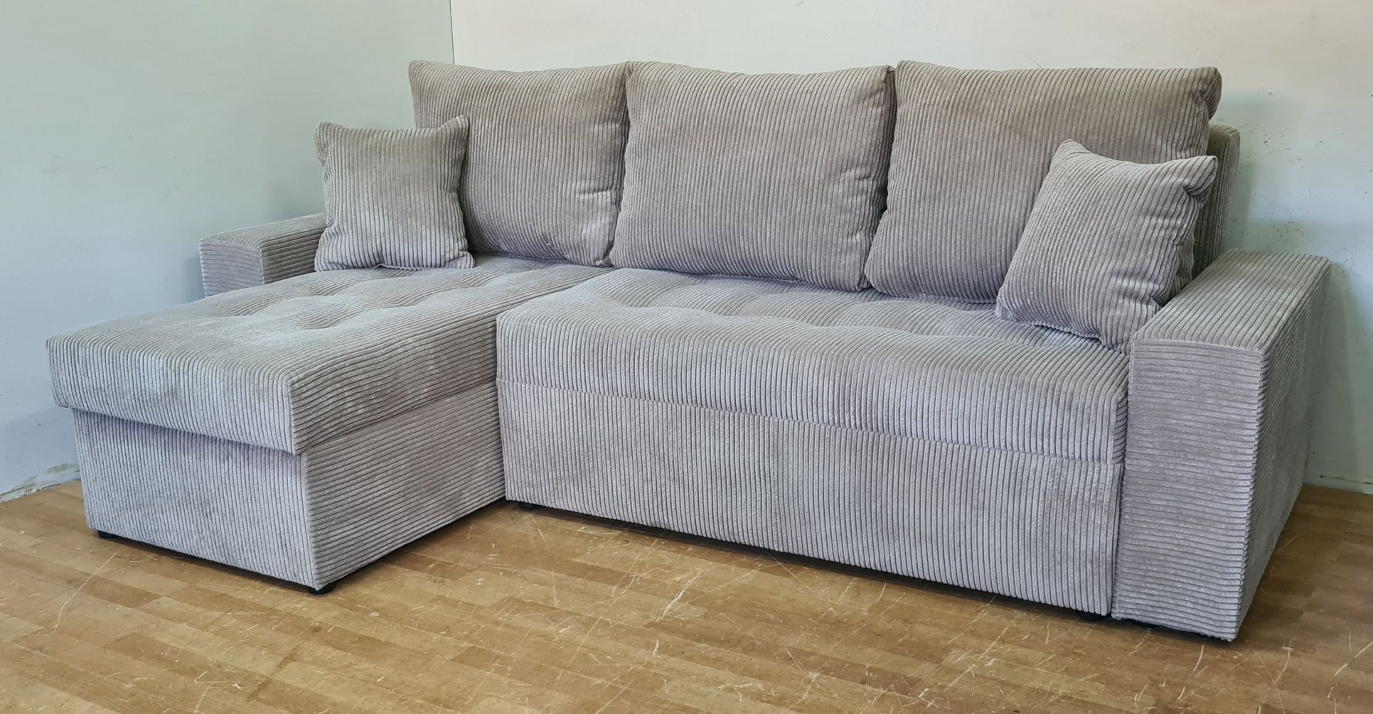 Nowy Narożnik automat sprężyny sztruks welur plusz kanapa sofa rogówka