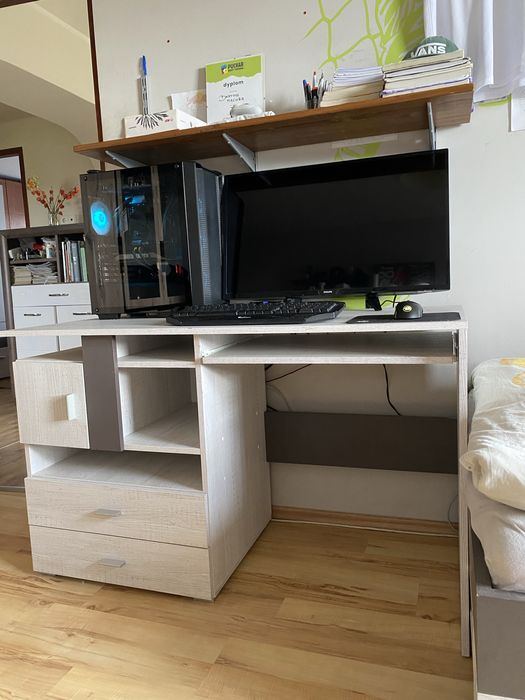 Biurko siwe gamingowe do pracy nauki agata meble ikea