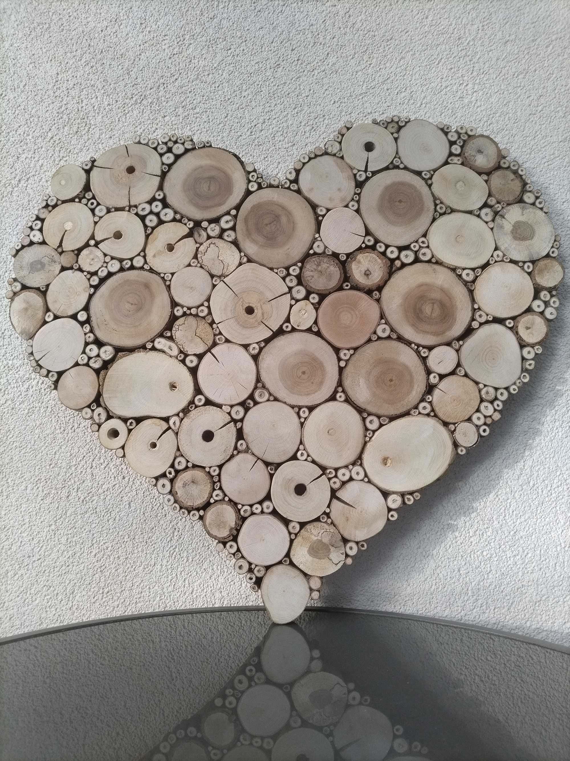 Serce Dekoracja wesele  na ścianę plaster drewniany