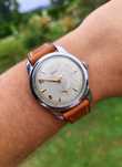 Tissot antimagnetique honeycomb, fat lugs, serwis, 1953