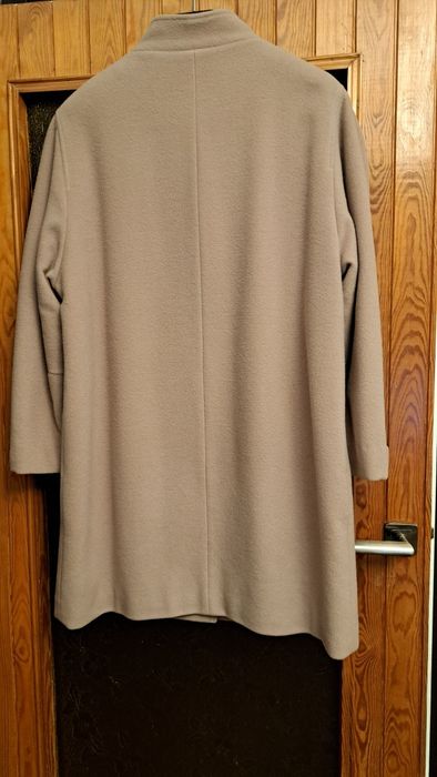 Długa kurtka - płaszczyk wełniany flausz