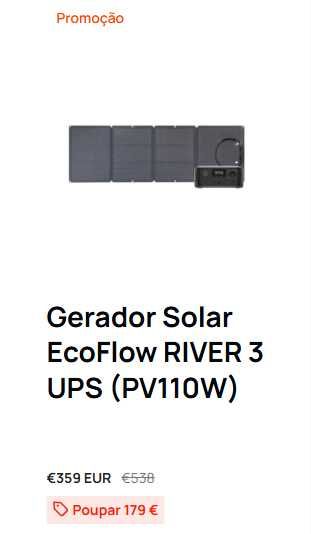 Gerador Solar EcoFlow RIVER 3 UPS (PV110W)