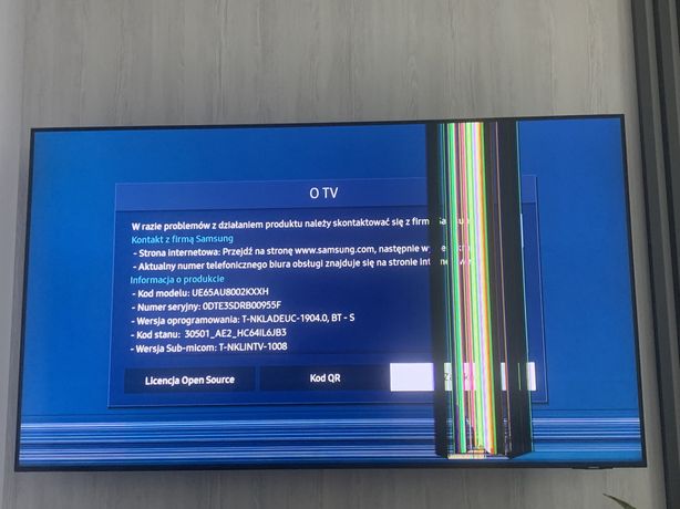 Uszkodzona matryca Samsung UE65AU8002 4K UHD