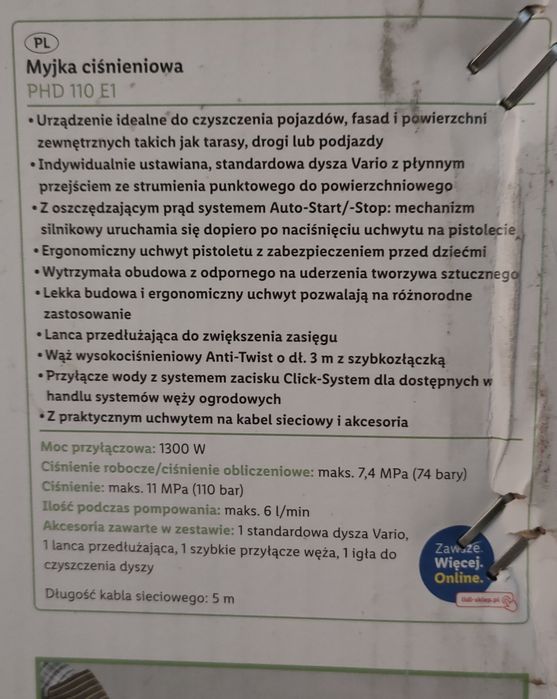 Myjka ciśnieniowa Parkside