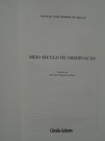 Meio Século de Observação de Manuel José Homem de Mello