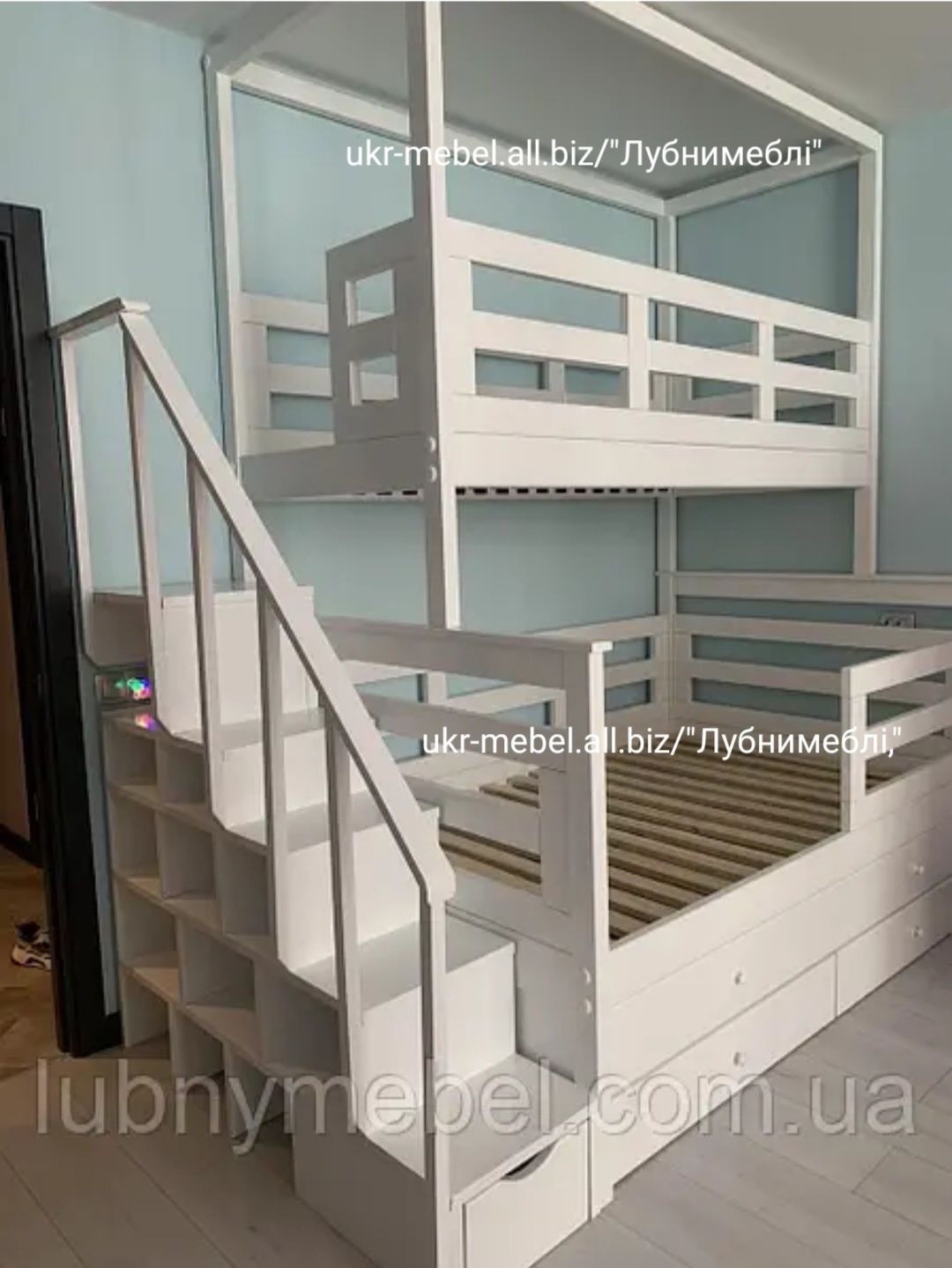 Двоповерхове дерев'яне ліжко "Мода-Люкс ",кровать двухъярусная