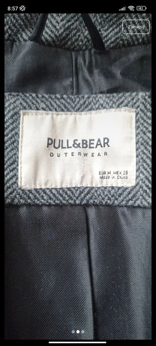 Płaszcz garniturowy w jodełkę Pull & Bear M