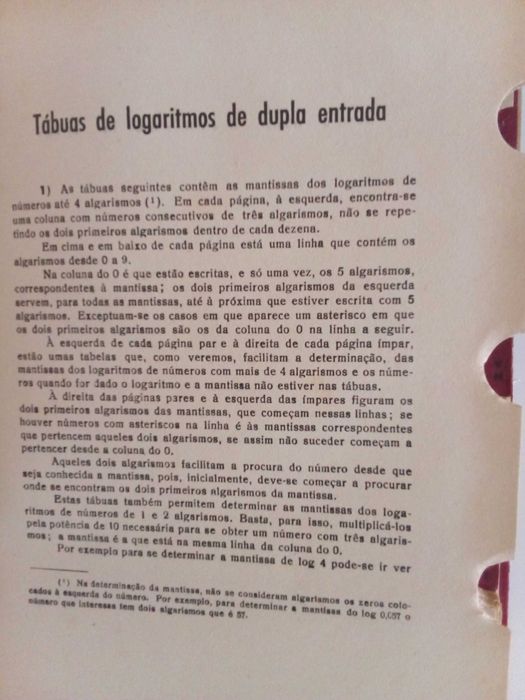 Tábuas de Logarítimos (Cinco decimais)