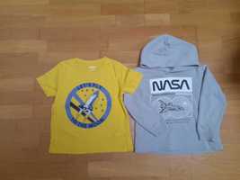 Koszulka i bluza z motywem rakiety kosmicznej rozm. 110/116 cm