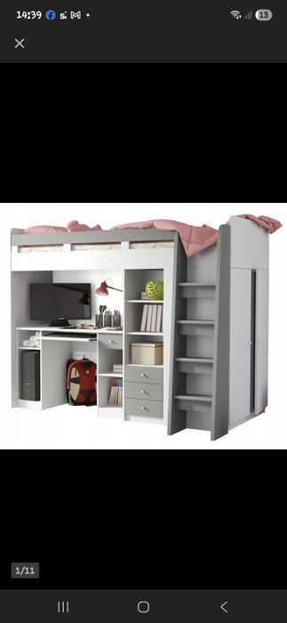 Łóżko piętrowe z biurkiem