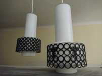 Lampa PRL retro dmuchane szkło klosz żyrandol x2 UNIKAT