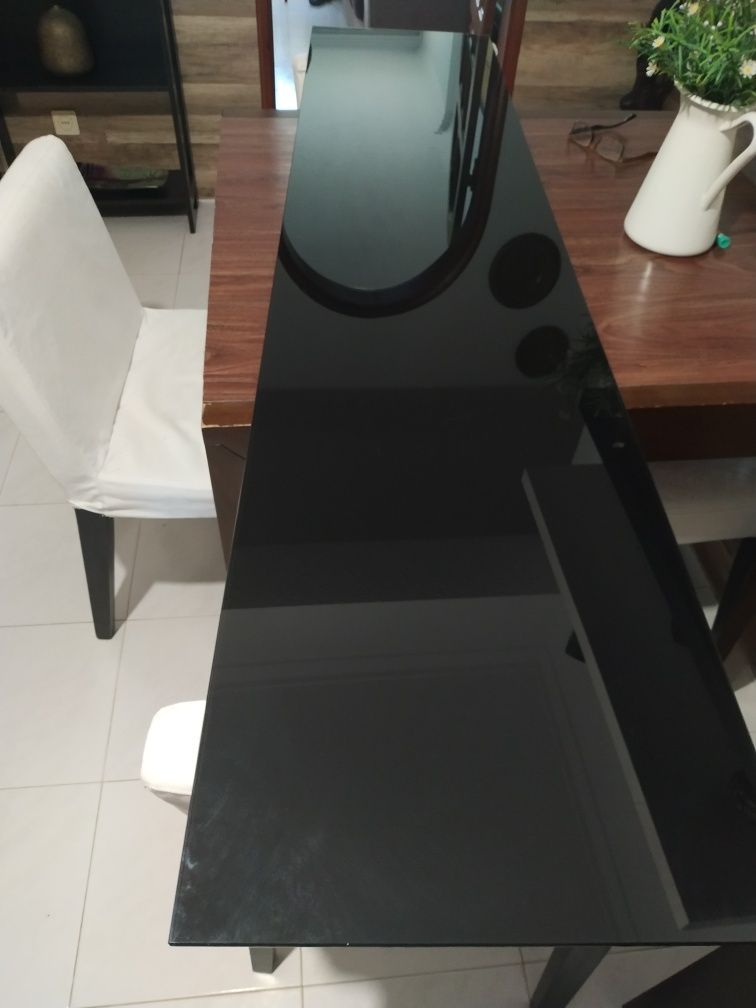 Painel superior de vidro ikea preto