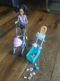 Barbie Skipper murzynka, dzidziuś, bobas, wózek, krzesełko , łóżeczko