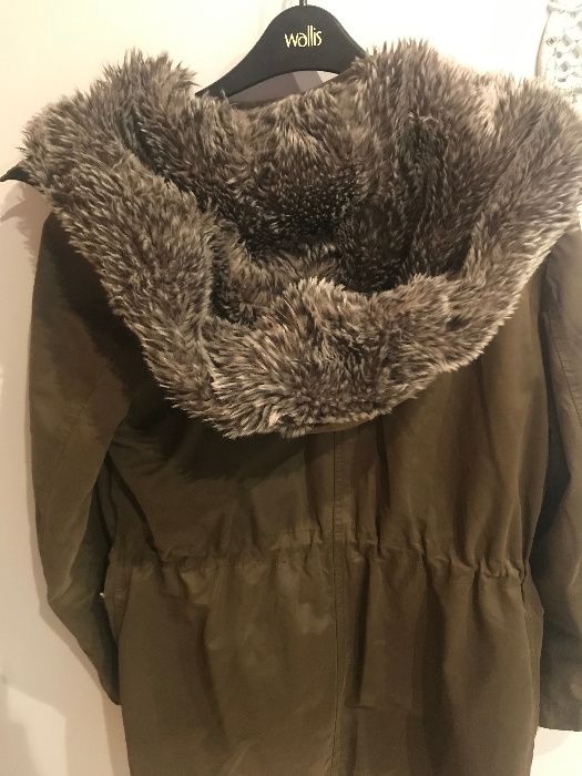 Mango Kurtka Parka ocieplana kaptur khaki R.XS/S