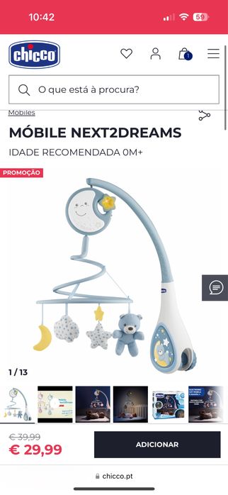 Chicco mobile next to me azul novo