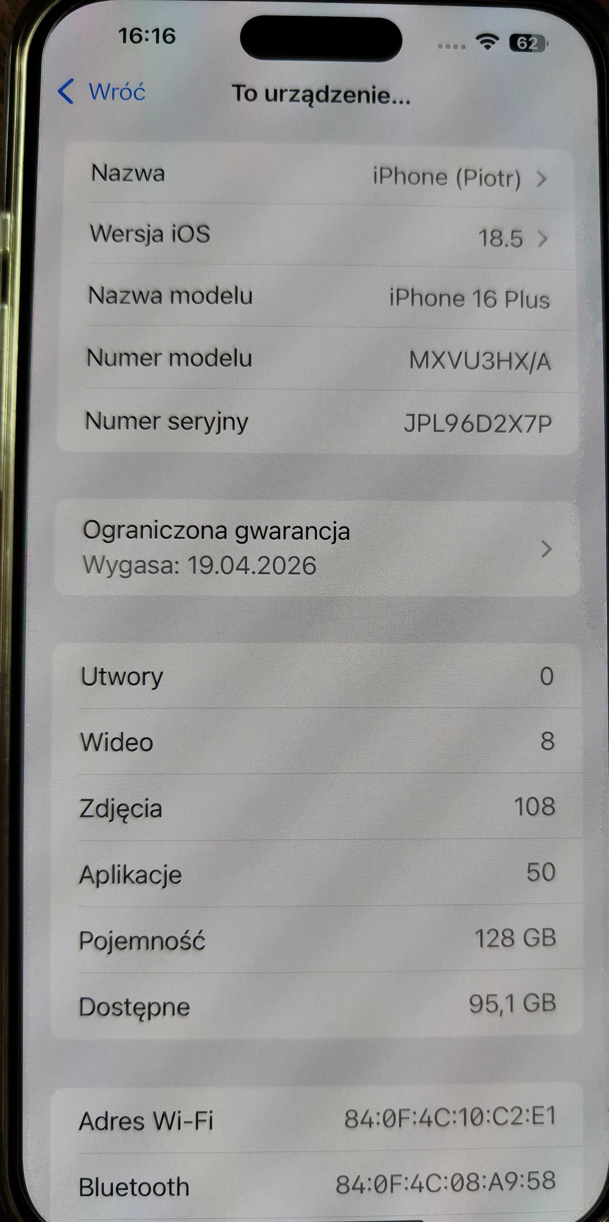 Iphone 16 Plus idealny jak nowy