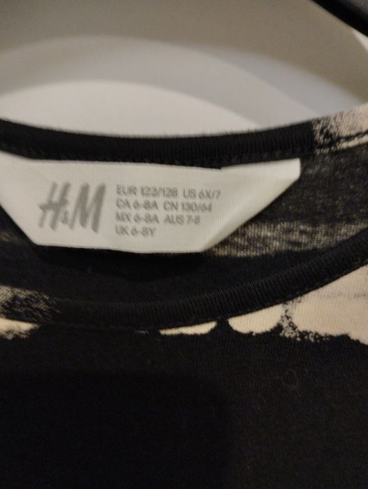 Bawełniana sukienka z długim rękawem r.122/128 H&M